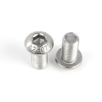 304不锈钢A2-70钝化处理240h内六角平圆头螺钉ISO7380-1