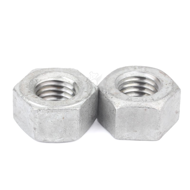 碳钢热浸镀锌A153ClassC美制六角重型螺母ASME18.2.2