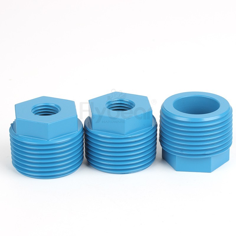 碳钢电泳+蓝色喷漆定制外六角螺纹衬套定制