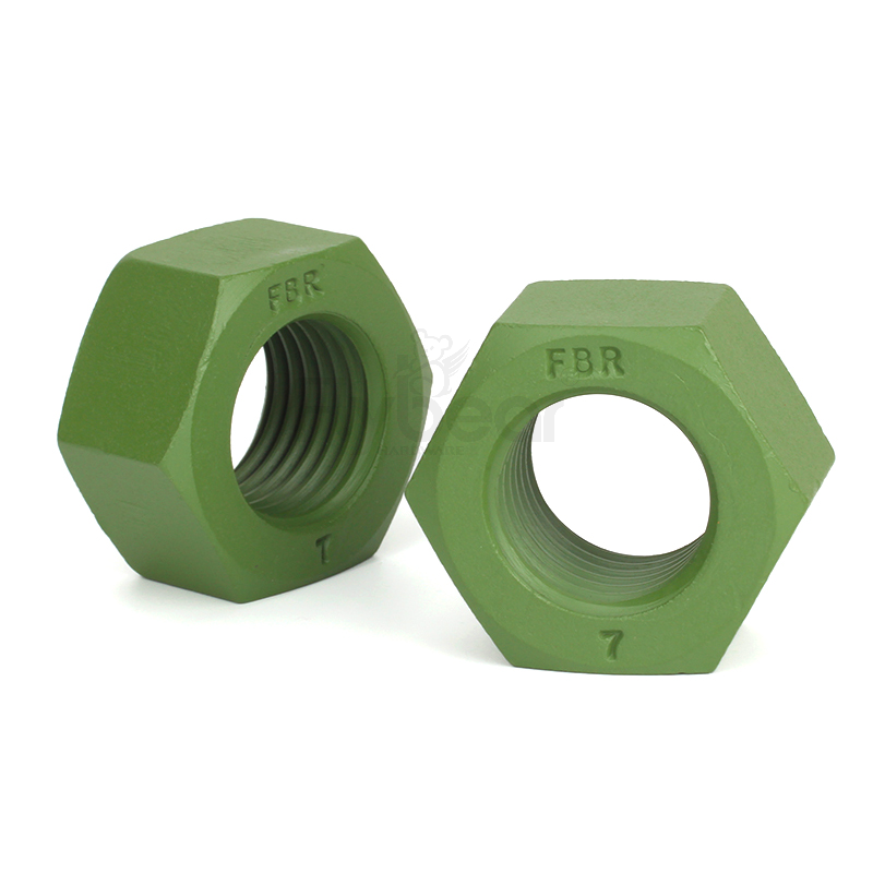 A194 GR.7合金钢华福绿色铁氟龙米制六角螺母ASMEB18.2.4.1M